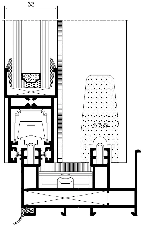 AD 55 S izolyasiya edilməmiş sürüşmə dülgərlik sistemi